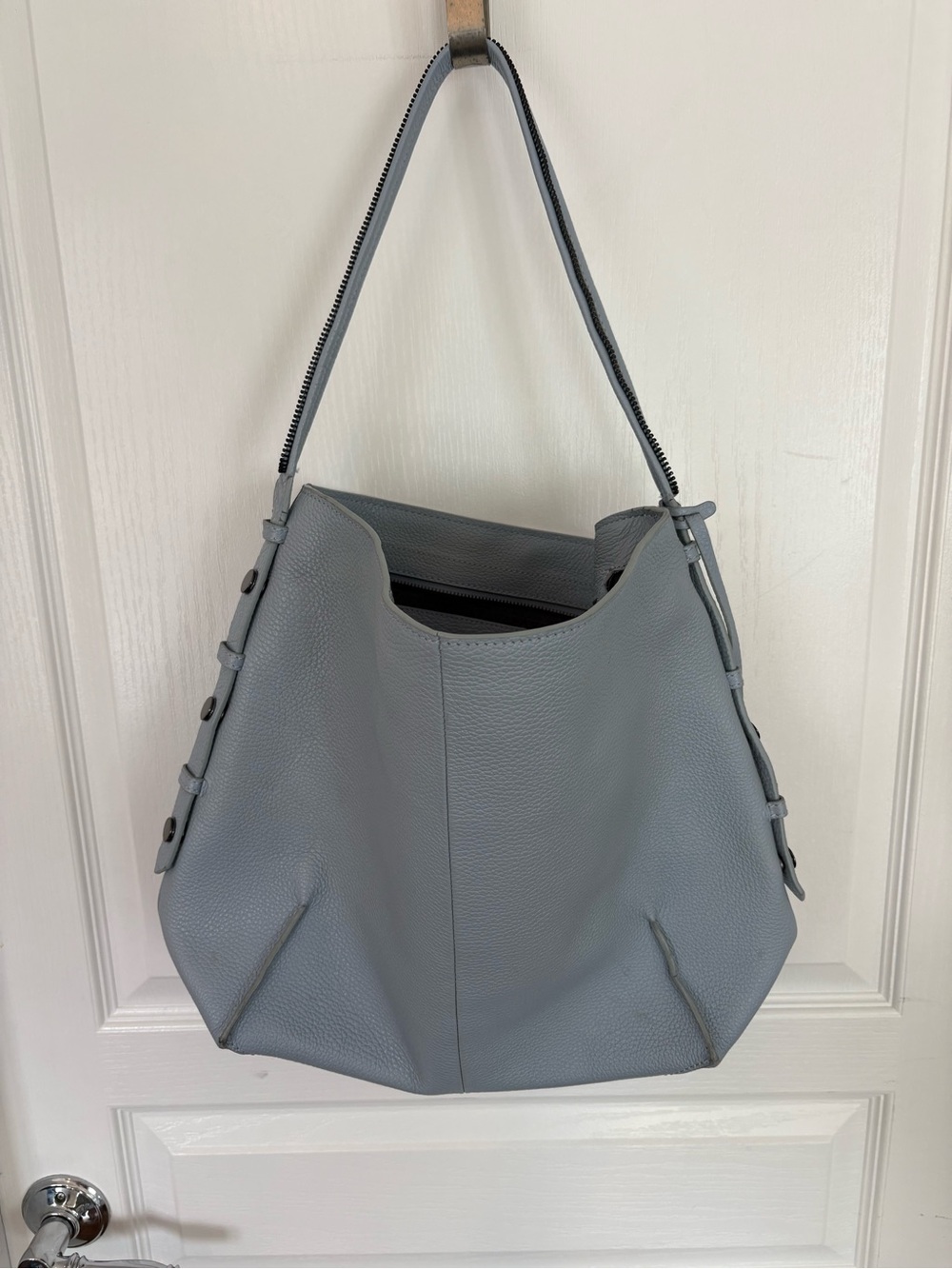 Botkier Grey/blue Pebbled Leather Hobo Shoulder Bag